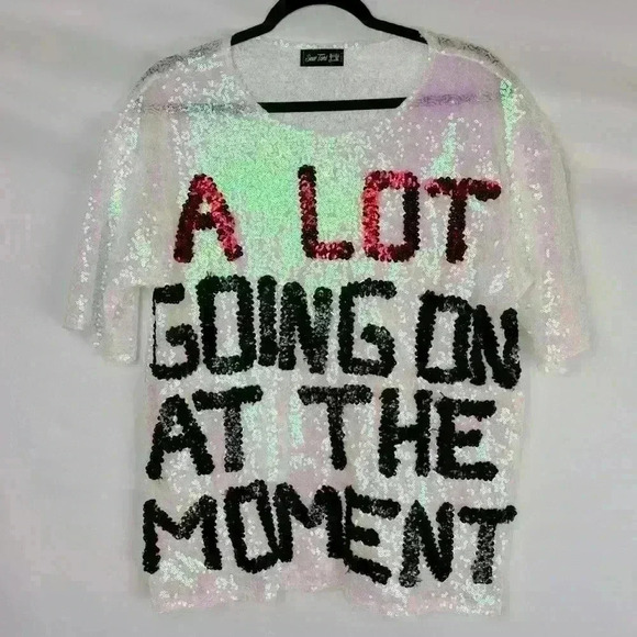 TAYLOR SWIFT SHEER SEQUINED BLOUSE - Picture 1 of 2